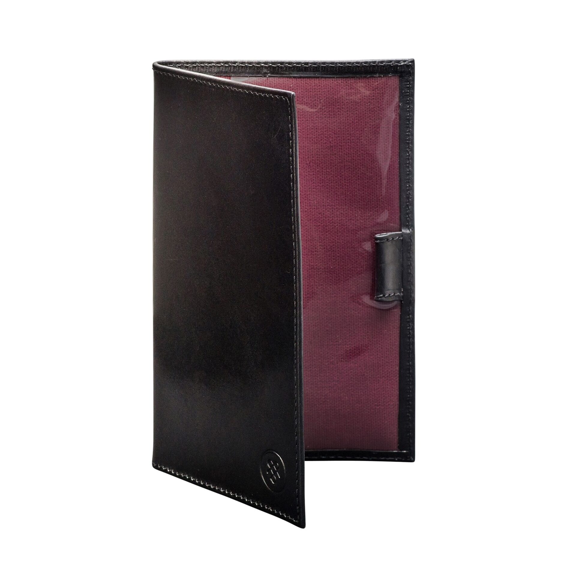 sestino Golf card score holder in Black with Wine lining