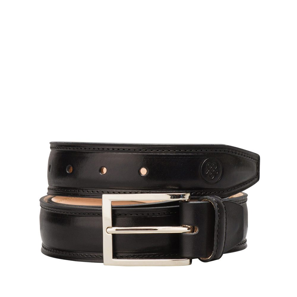 Black FrancoB Leather Belt from Maxwell Scott