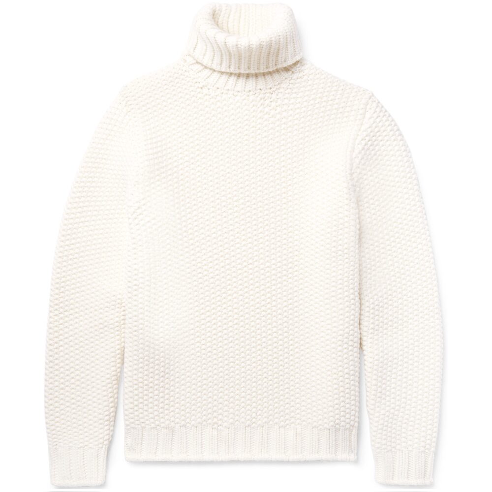 white roll neck jumper