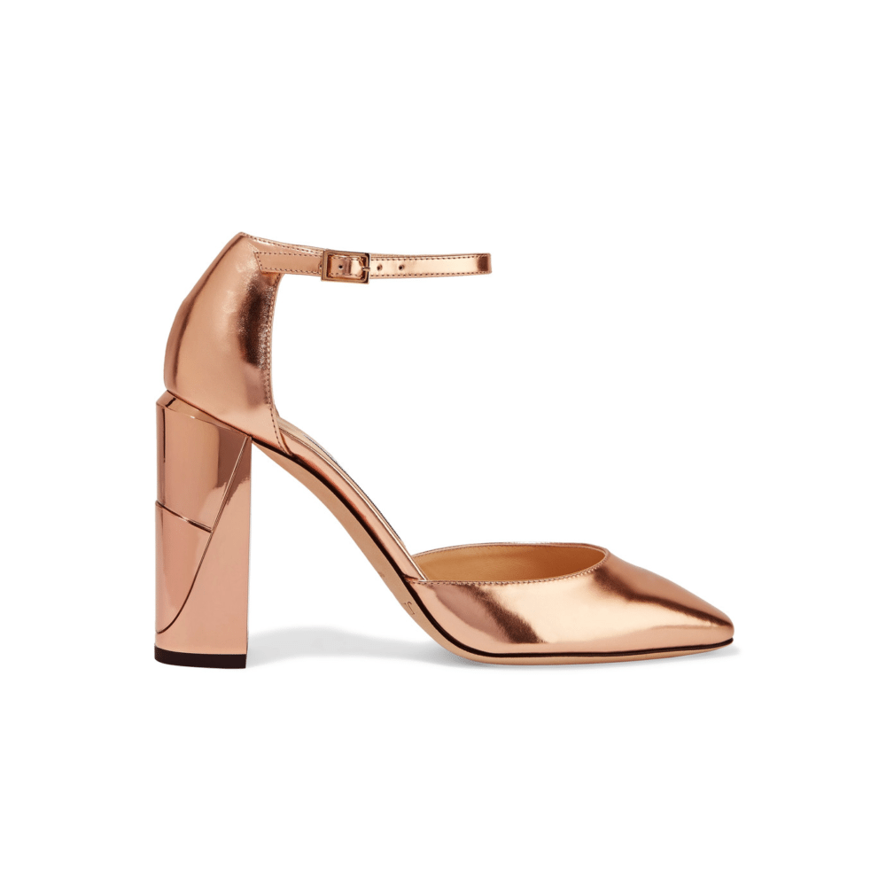 jimmy choo metallic heels