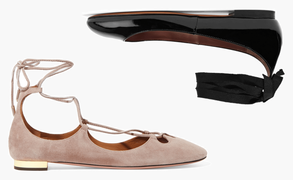 ballet pumps in black and nude