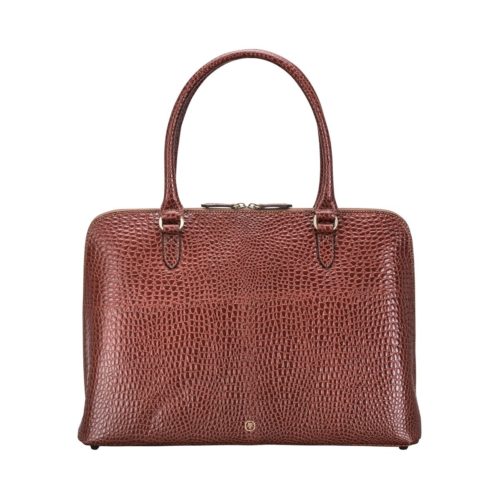 Ladies Brown Briefcase Fiorella Croco