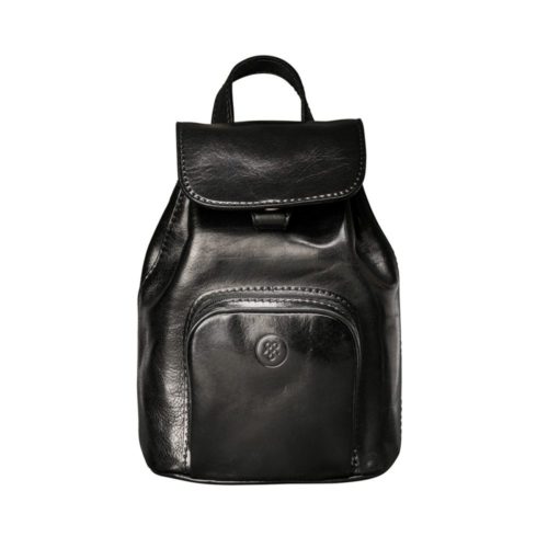 Black Leather Backpack Popolo