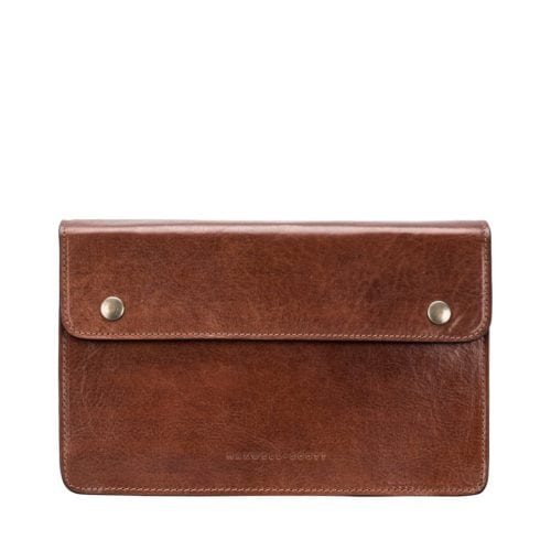 The Santino Small Tan Leather Clutch by Maxwell Scott