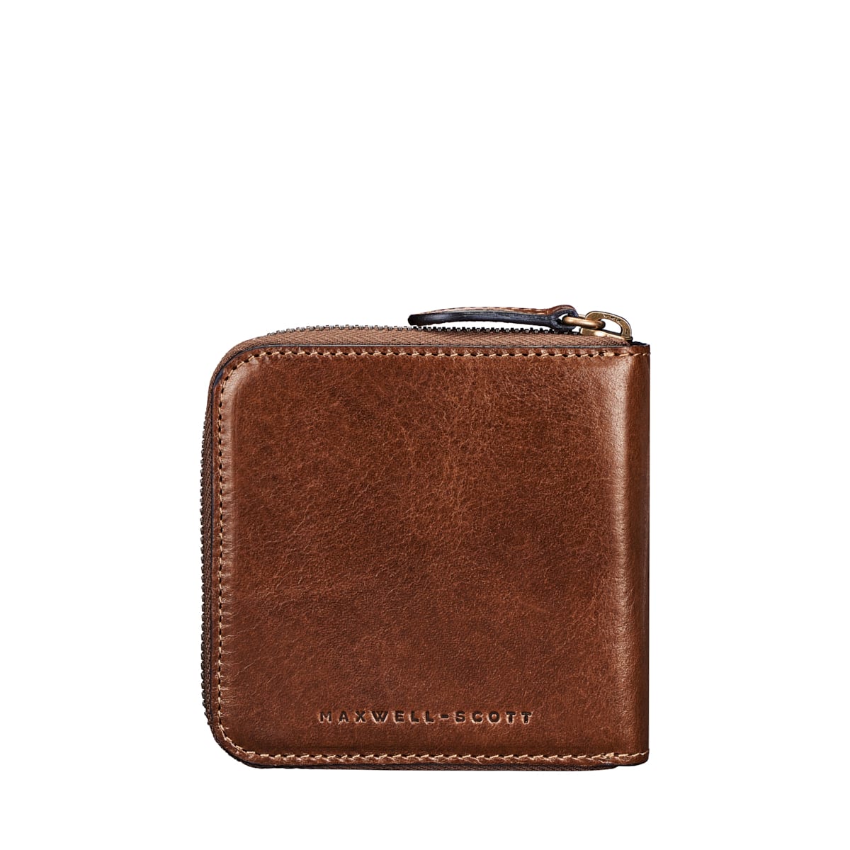 Backside of Maxwell Scott Forino Leather Wallet in Chestnut Tan