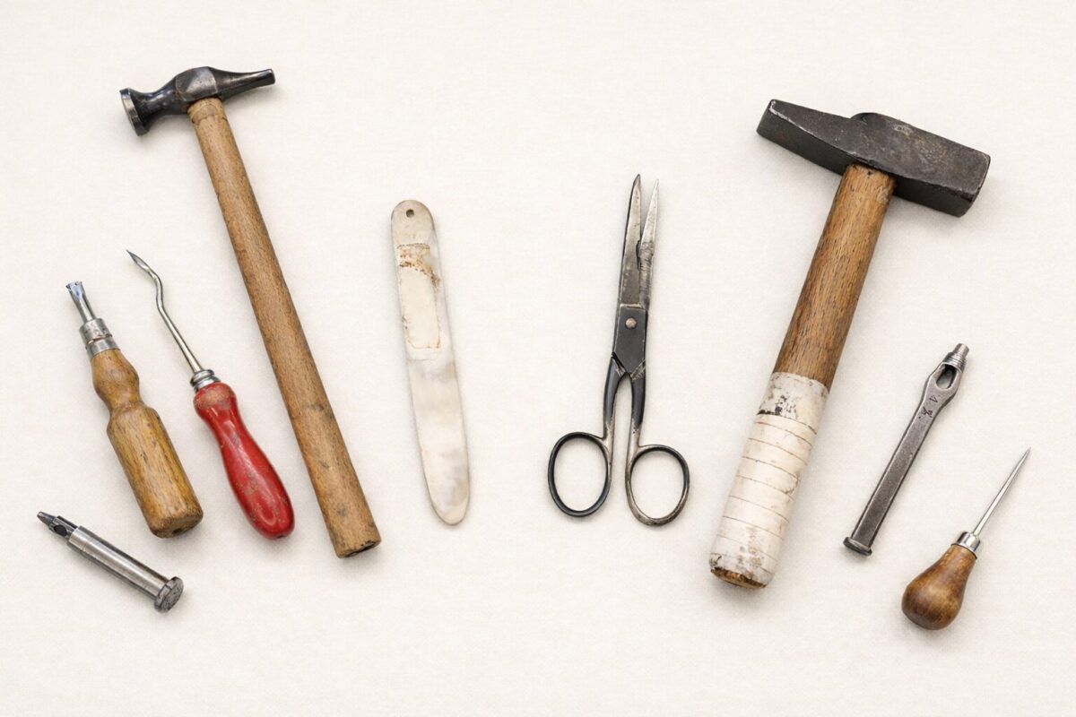 Traditional Italian workshop tools and handcraft details