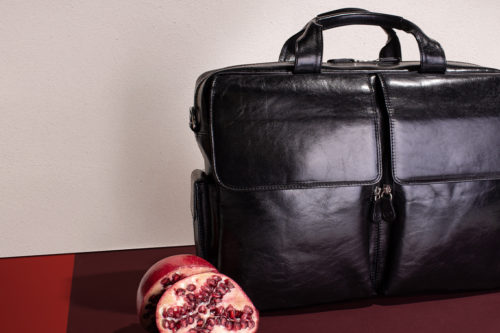 Black Lagaro next to a Pomegranate