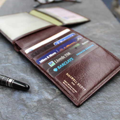 Trifold leather wallet Gallucio in Dark Brown