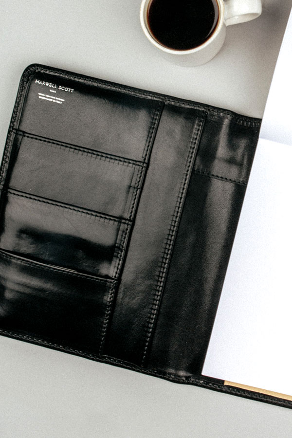 Black Leather A5 Notebook Mozzano by Maxwell Scott