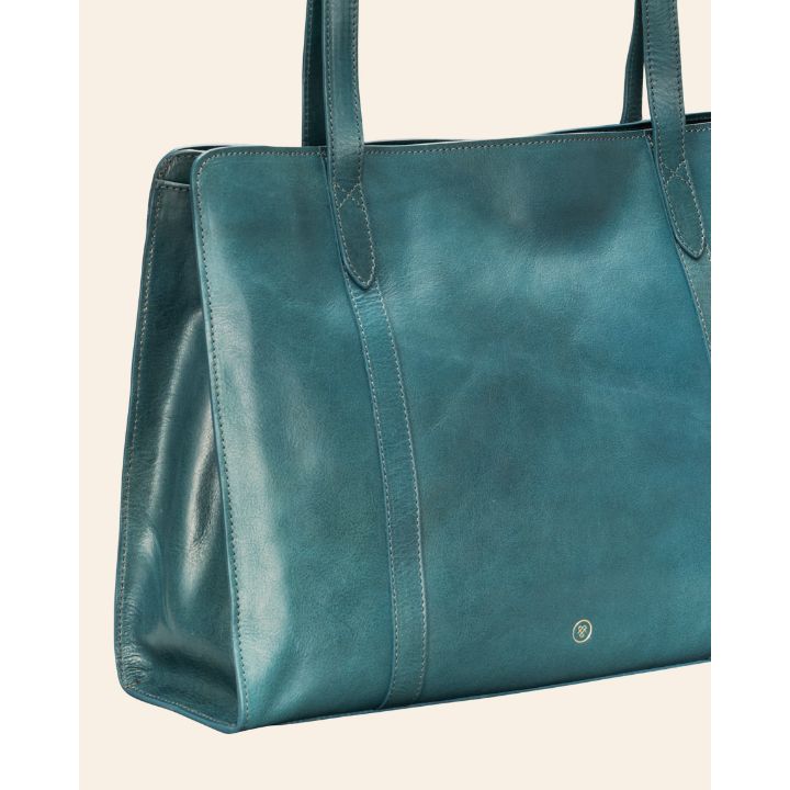 Rivara in petrol - womens luxury leather handbag