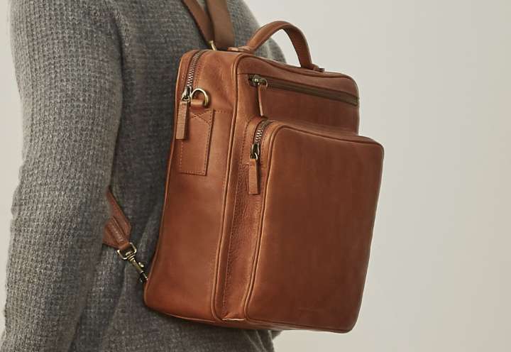 mens quality leather rucksack