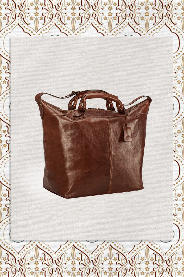 handmade tan leather holdall bag for women