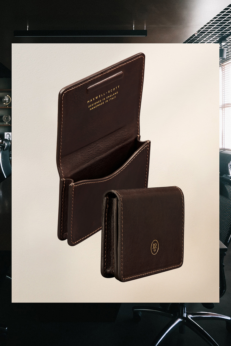 luxury leather business card holder