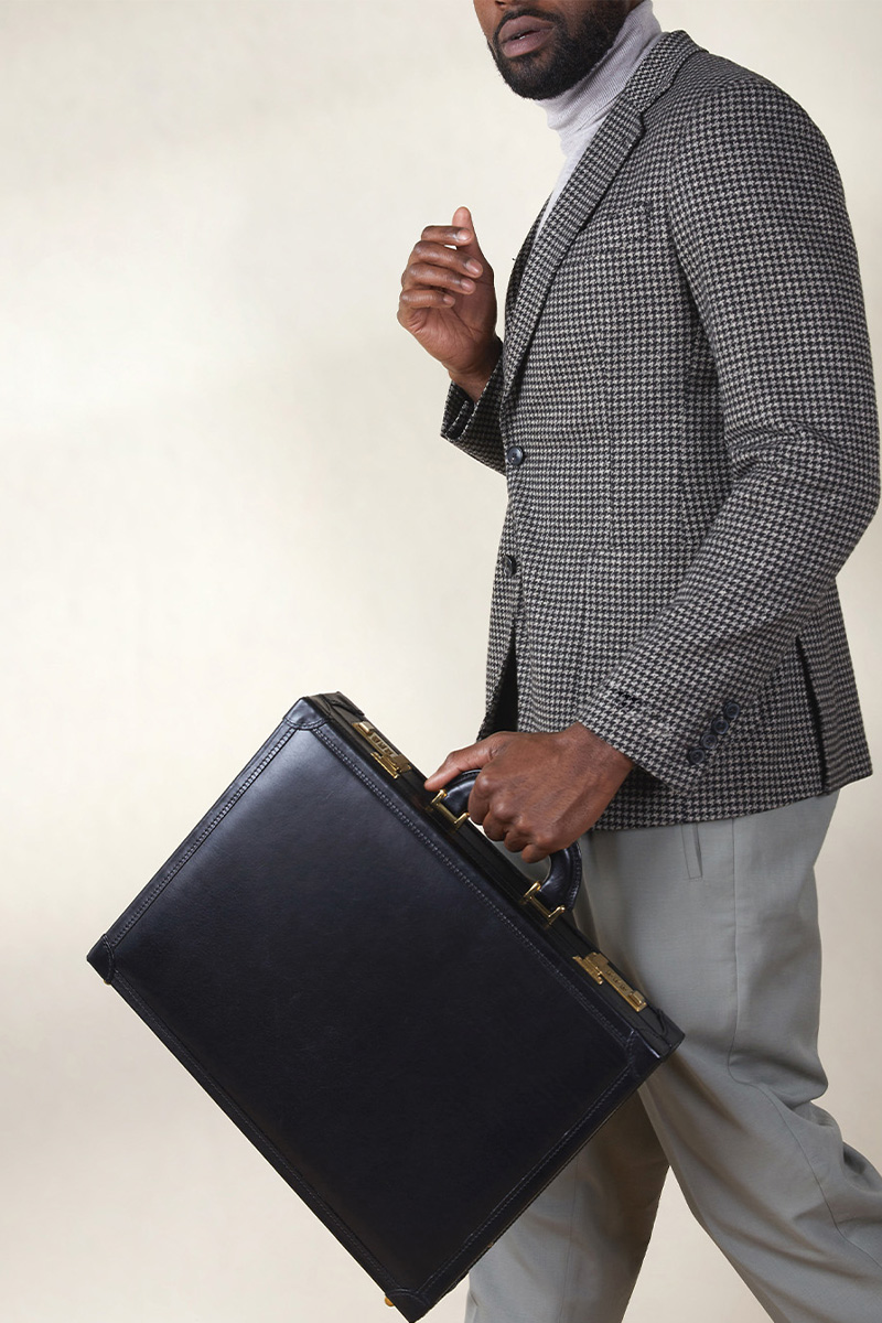 mens luxury leather attache case