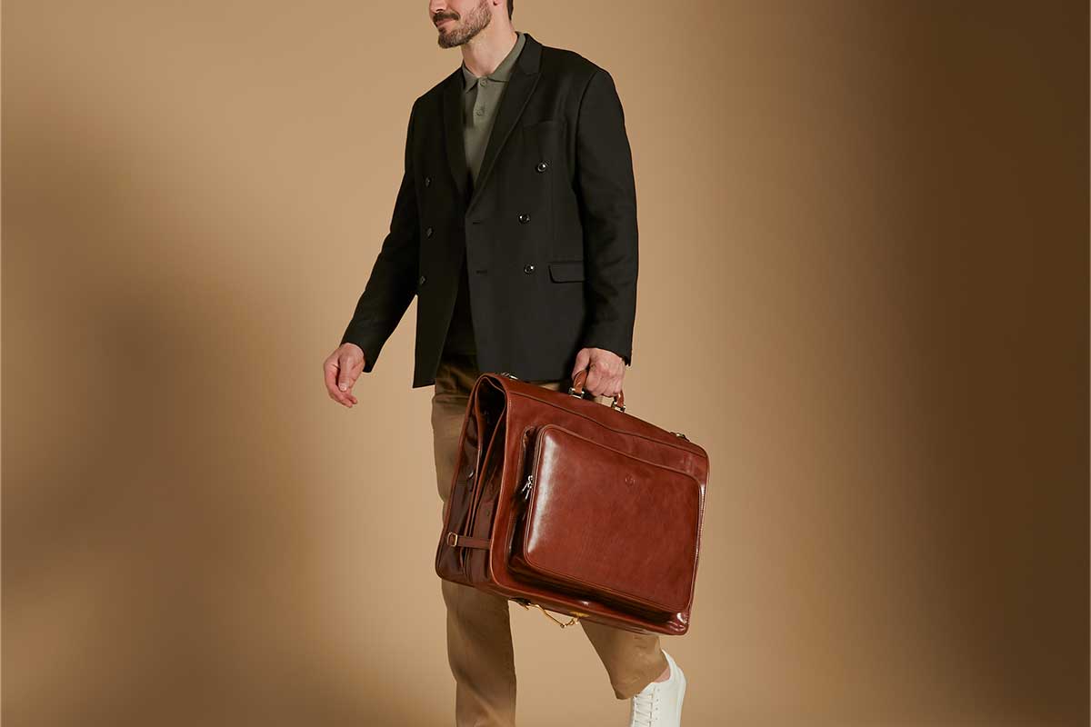premium leather suit carrier