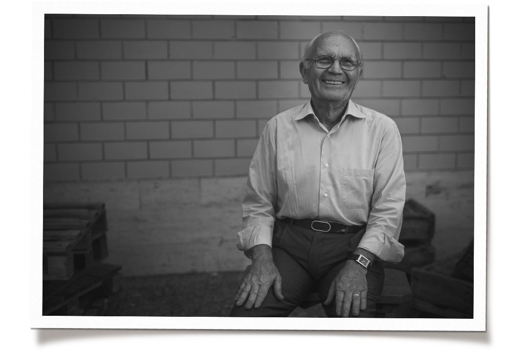 man in leather factory