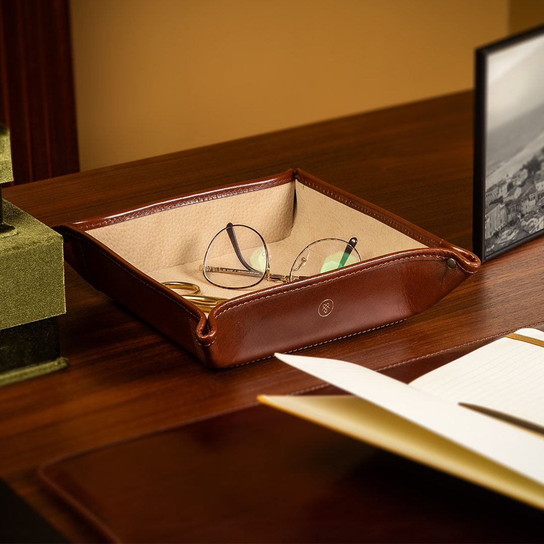 premium italian leather desk tidy