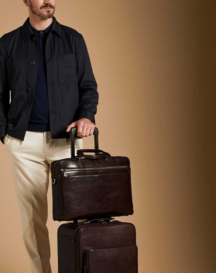 Modern leather briefcase reflecting evolution of the briefcase