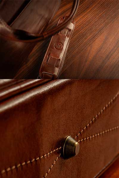 leather briefcase for professionals with luggage strap