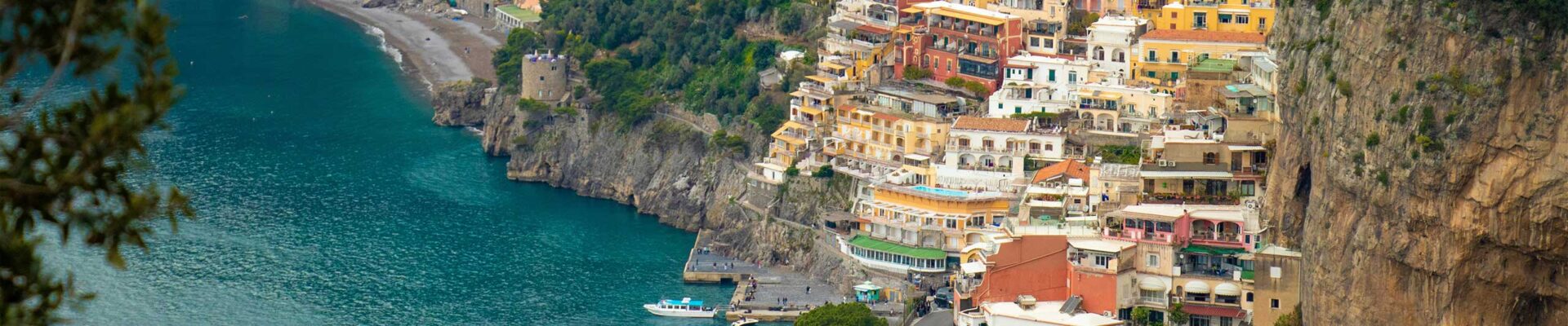 amalfi coast with blue sea