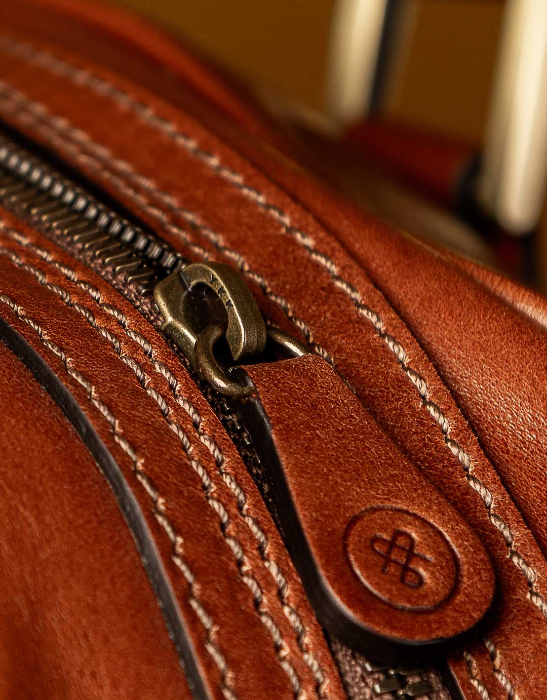 zip from luxury handmade holdall