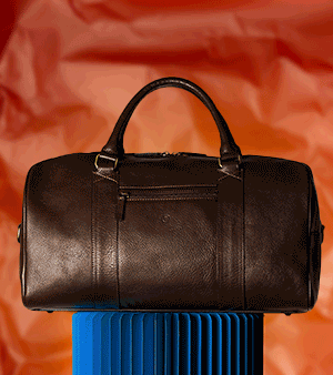 luxury mens italian leather holdall bag in brown
