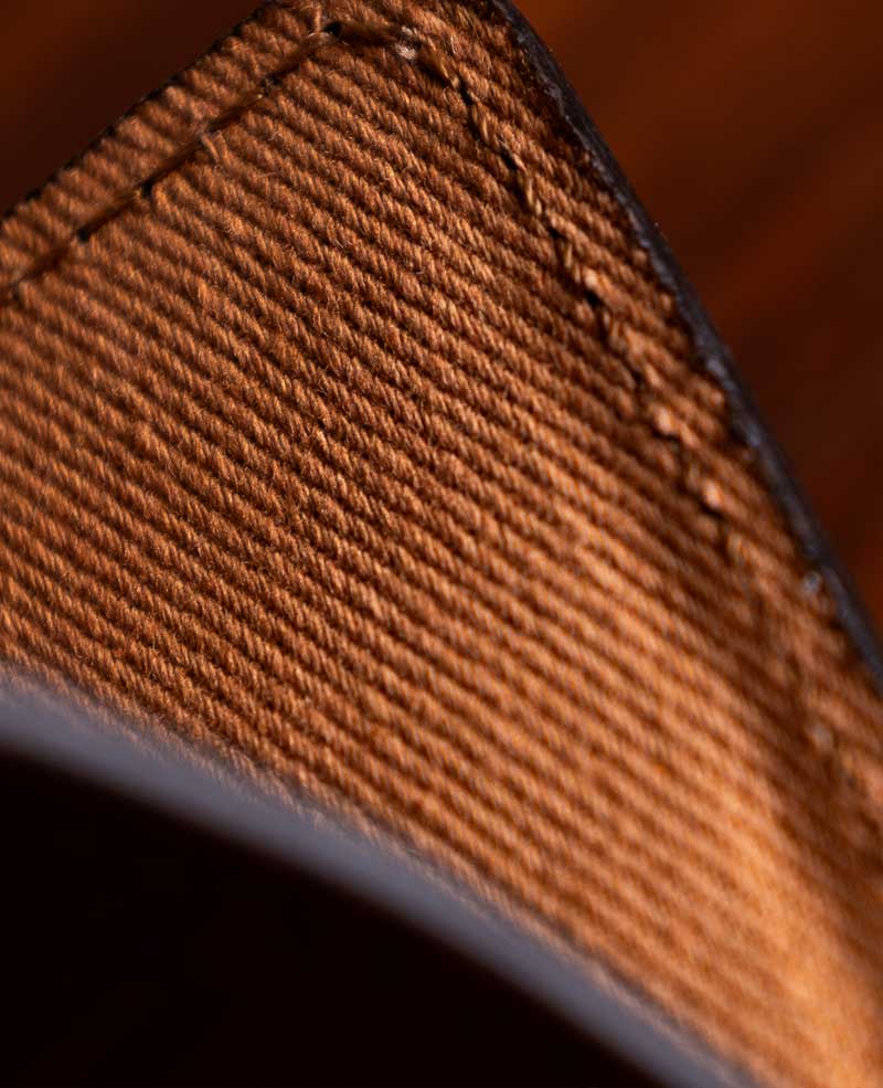 cotton lining leather card holder