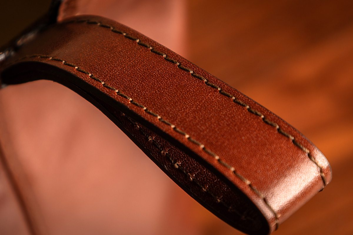 leather travel wash bag wrist strap