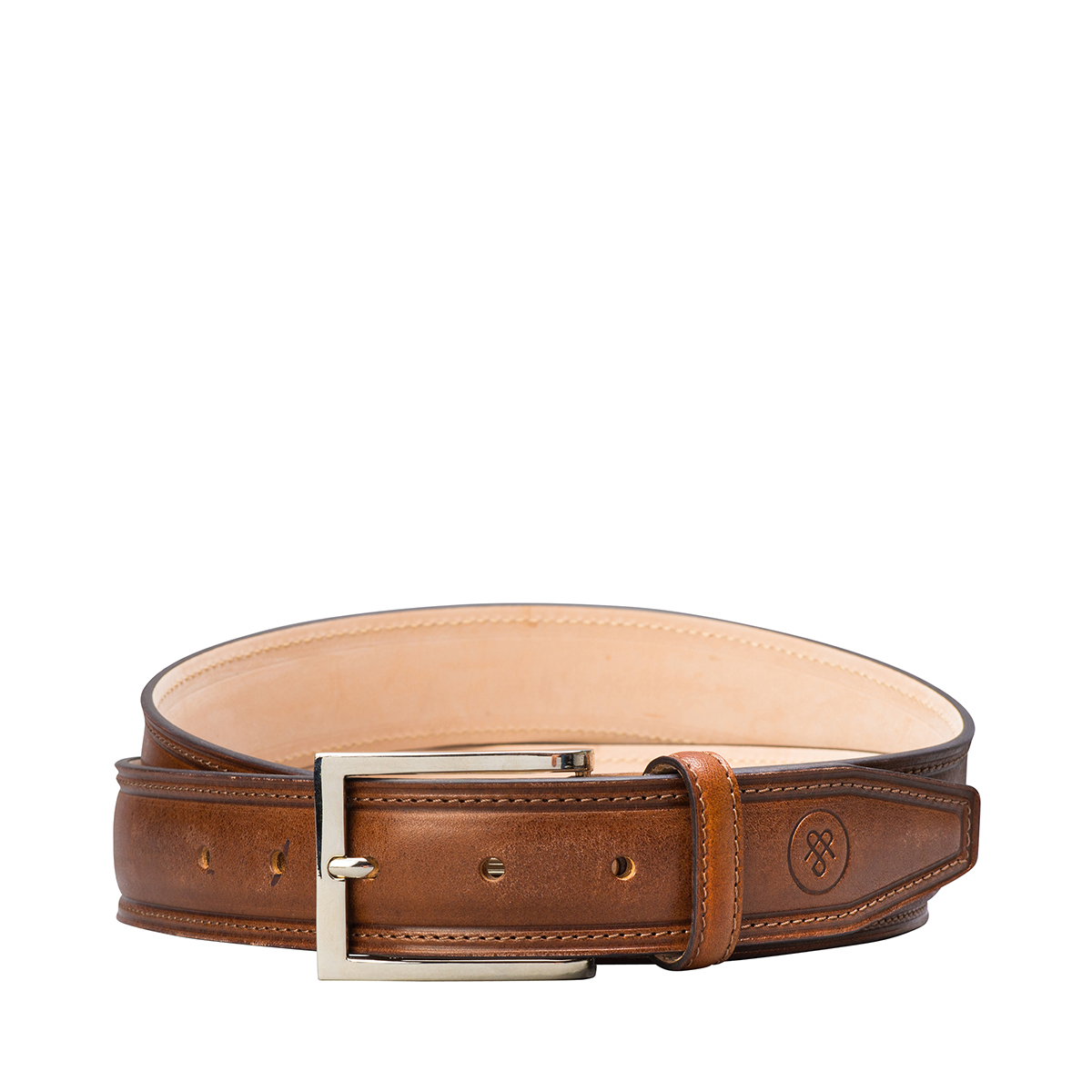 Franco Men's Leather Belt | Italian Luxury Jeans Belt - Maxwell