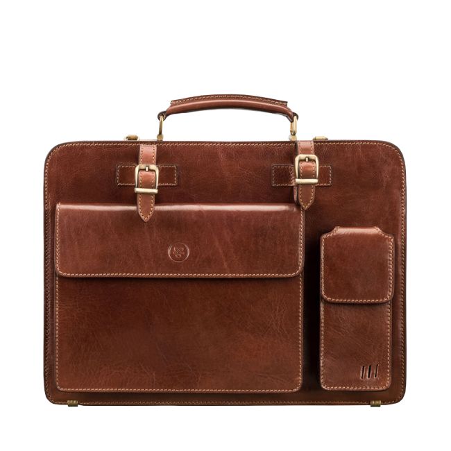 Alanzo Men's Italian Leather Business Briefcase - Maxwell-Scott {c}