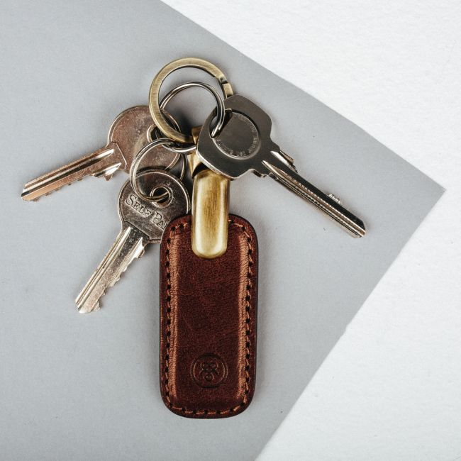 Ponte Leather Key Ring | Luxury Italian Keyring - Maxwell-Scott {c}