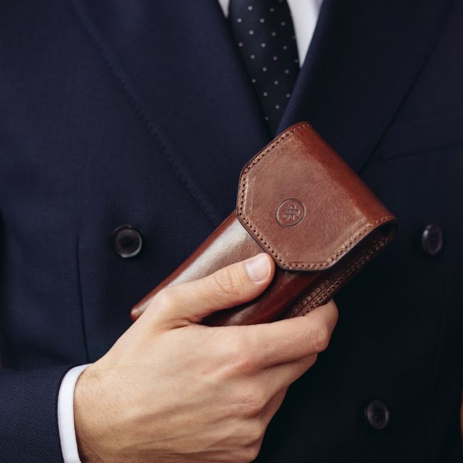 財布・ケース・小物入れ Dutch Leather Company I glasses case Gabbro Men's Italian Leather Glasses Case - Maxwell-Scott {c}