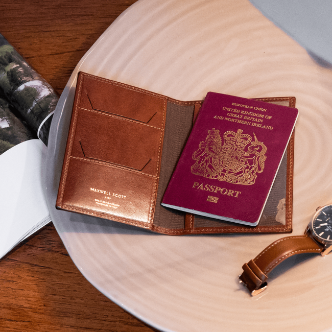 Prato RFID Leather Passport Holder | Secure Travel Accessory