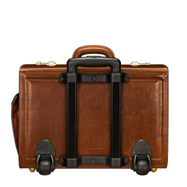 VareseW Men's Executive Wheeled Leather Pilot Case - Maxwell-Scott {c}