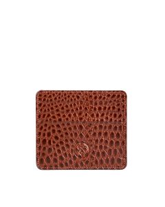 tan mock croc leather wallet