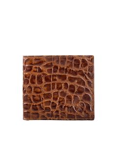 chocolate mock croc leather wallet