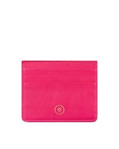 premium ladies pink leather card holder with ID window. Handmade in italy