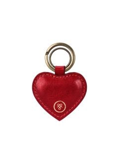 Italian red leather key ring