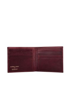 The Vittore Bi-Fold Leather Wallet in Wine Open