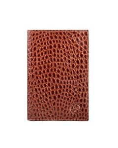 tan mock croc wallet large