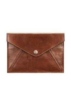 tan leather women's clutch 