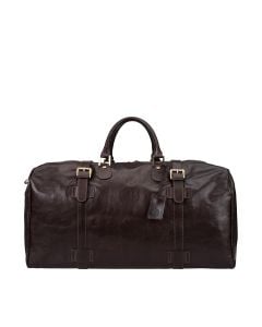  large brown leather travel bag