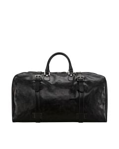 large black leather travel bag