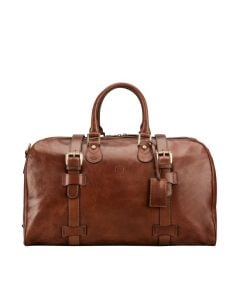 luxury tan mens leather holdall
