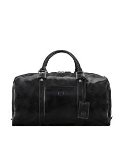 small black leather holdall