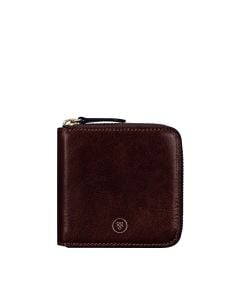 compact zip square italian leather purse