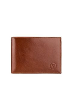 Handmade Italian full-grain cowhide trifold wallet for gents with embossed initials and premium finish
