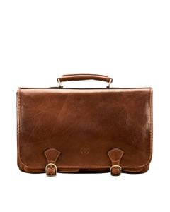 men's tan leather satchel briefcase