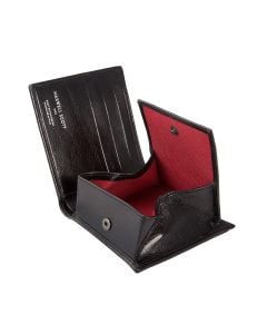 black leather wallet with coin section