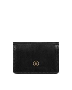 mens black leather business card case